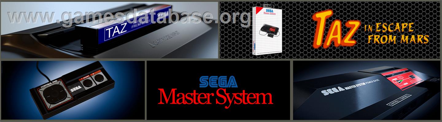 Taz in Escape from Mars - Sega Master System - Artwork - Marquee