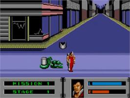 In game image of Alien Storm on the Sega Master System.