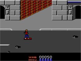 In game image of Back To The Future Part 2 on the Sega Master System.