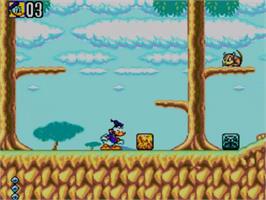 In game image of Deep Duck Trouble starring Donald Duck on the Sega Master System.