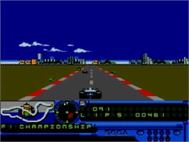 In game image of F1 on the Sega Master System.