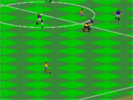 In game image of Fifa International Soccer on the Sega Master System.