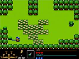 In game image of Golden Axe Warrior on the Sega Master System.