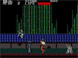 In game image of Kenseiden on the Sega Master System.