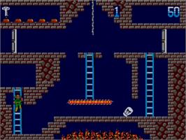 In game image of Montezuma's Revenge on the Sega Master System.