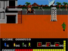 In game image of Operation Wolf on the Sega Master System.