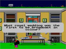 In game image of Trivial Pursuit - Genus Edition on the Sega Master System.