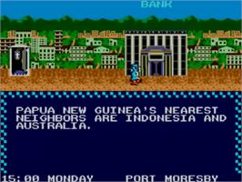In game image of Where in the World is Carmen Sandiego on the Sega Master System.