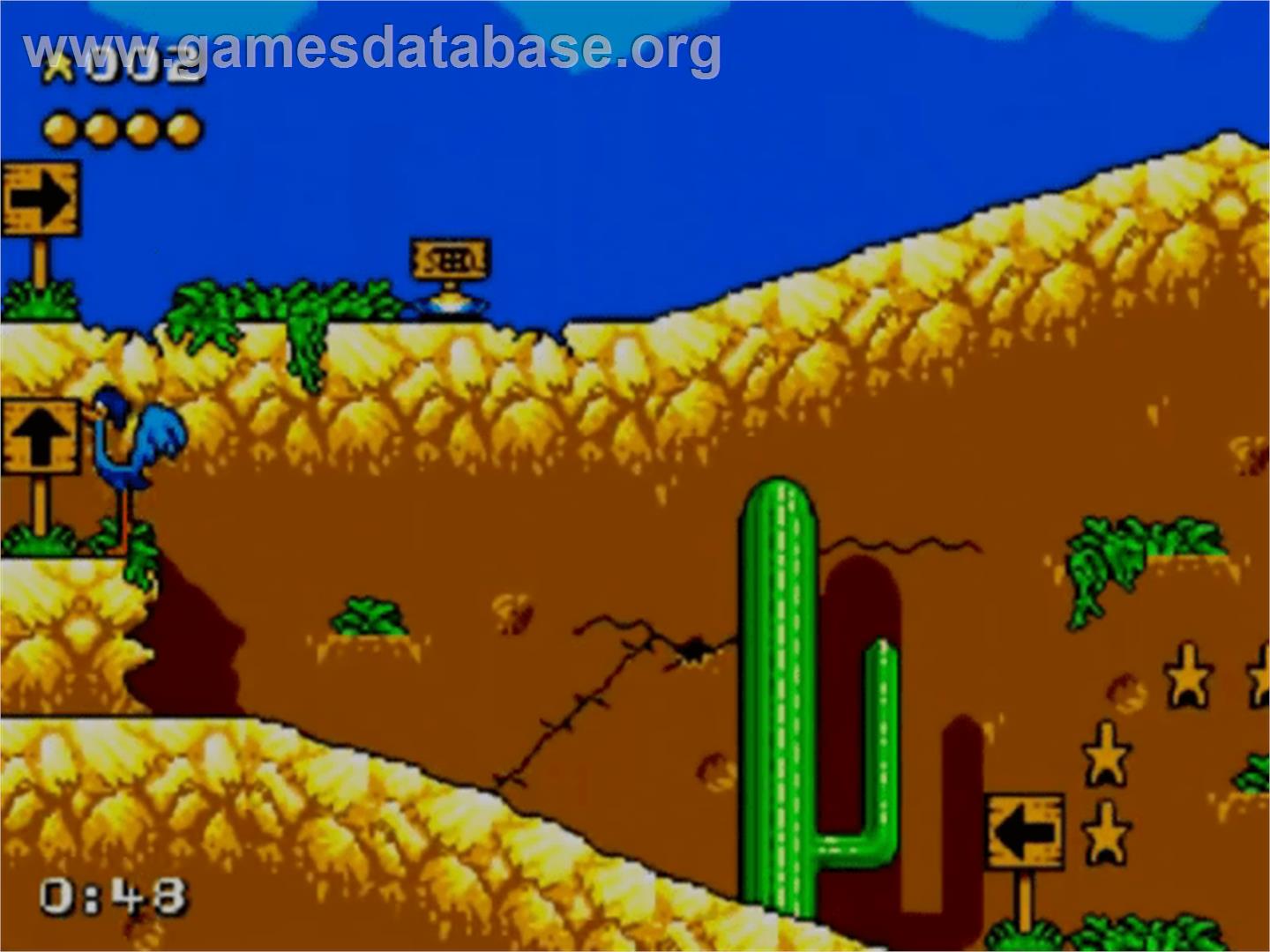 Desert Speedtrap Starring Road Runner And Wile E. Coyote - Sega Master System - Artwork - In Game