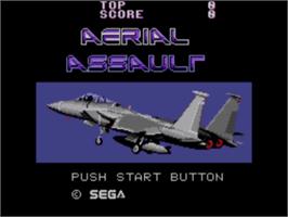 Title screen of Aerial Assault on the Sega Master System.