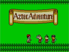 Title screen of Aztec Adventure on the Sega Master System.