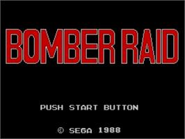 Title screen of Bomber Raid on the Sega Master System.