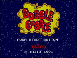 Title screen of Bubble Bobble on the Sega Master System.