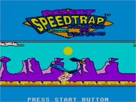Title screen of Desert Speedtrap Starring Road Runner And Wile E. Coyote on the Sega Master System.