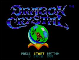 Title screen of Dragon Crystal on the Sega Master System.