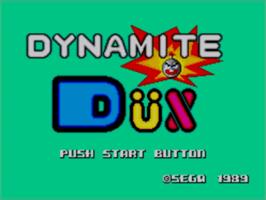 Title screen of Dynamite Düx on the Sega Master System.