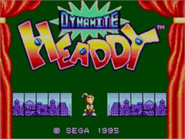 Title screen of Dynamite Headdy on the Sega Master System.