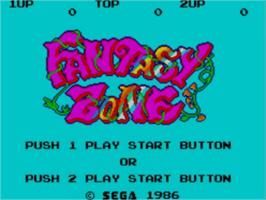 Title screen of Fantasy Zone on the Sega Master System.
