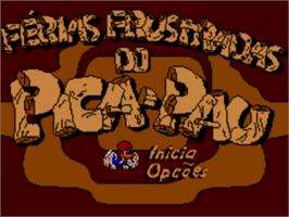 Title screen of Ferias Frustradas Do Pica-pau on the Sega Master System.
