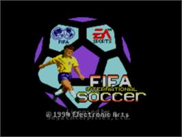 Title screen of Fifa International Soccer on the Sega Master System.