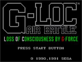 Title screen of G-Loc Air Battle on the Sega Master System.