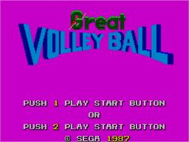 Title screen of Great Volleyball on the Sega Master System.
