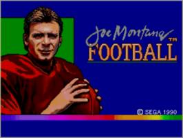 Title screen of Joe Montana Football on the Sega Master System.