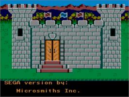 Title screen of King's Quest - Quest For The Crown on the Sega Master System.