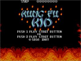 Title screen of Kung Fu Kid on the Sega Master System.