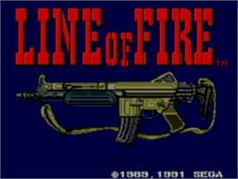 Title screen of Line Of Fire on the Sega Master System.