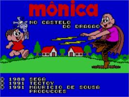 Title screen of Mônica no Castelo do Dragão on the Sega Master System.