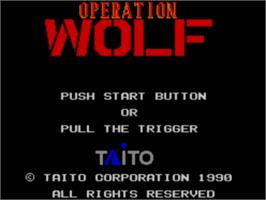 Title screen of Operation Wolf on the Sega Master System.