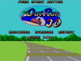 Title screen of Out Run 3-D on the Sega Master System.
