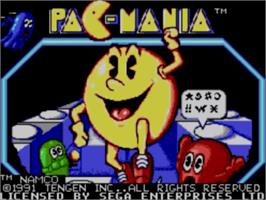 Title screen of Pac-mania on the Sega Master System.