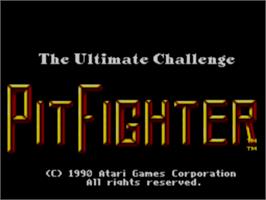 Title screen of Pit-fighter on the Sega Master System.
