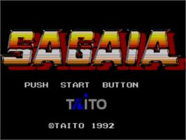 Title screen of Sagaia on the Sega Master System.