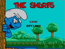 Title screen of Schtroumpfs, Les on the Sega Master System.