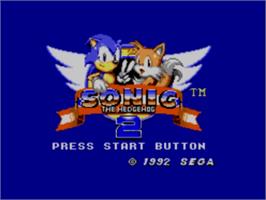 Title screen of Sonic The Hedgehog 2 on the Sega Master System.