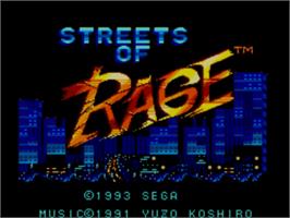 Title screen of Streets Of Rage on the Sega Master System.