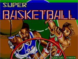 Title screen of Super Basketball on the Sega Master System.