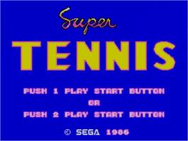 Title screen of Super Tennis on the Sega Master System.