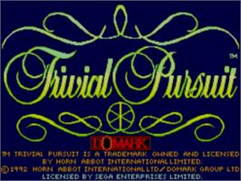 Title screen of Trivial Pursuit - Genus Edition on the Sega Master System.
