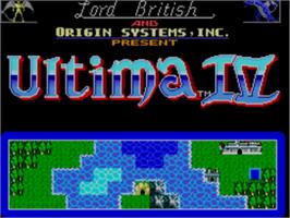 Title screen of Ultima 4 - Quest Of The Avatar on the Sega Master System.