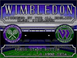 Title screen of Wimbledon on the Sega Master System.