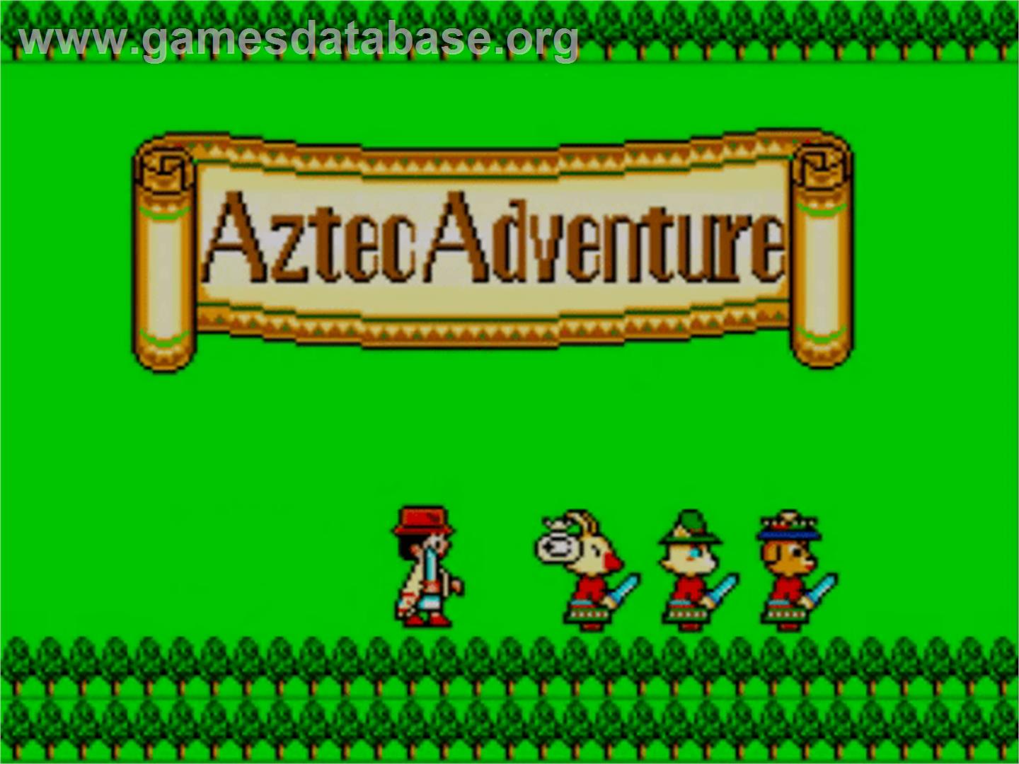 Aztec Adventure - Sega Master System - Artwork - Title Screen
