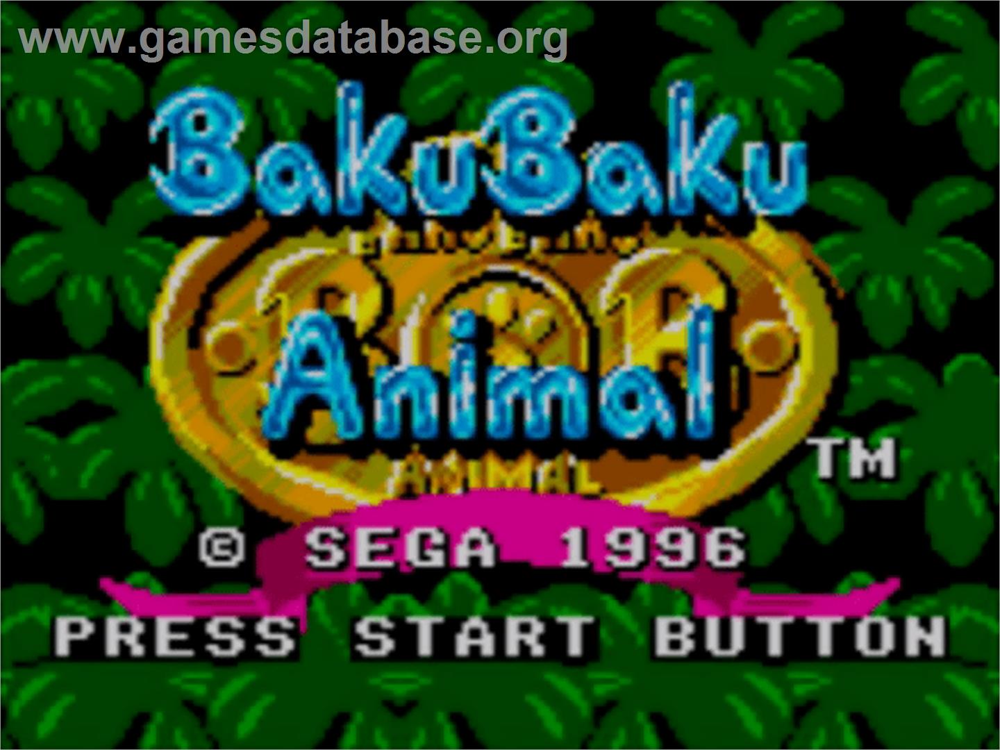 Baku Baku Animal - Sega Master System - Artwork - Title Screen