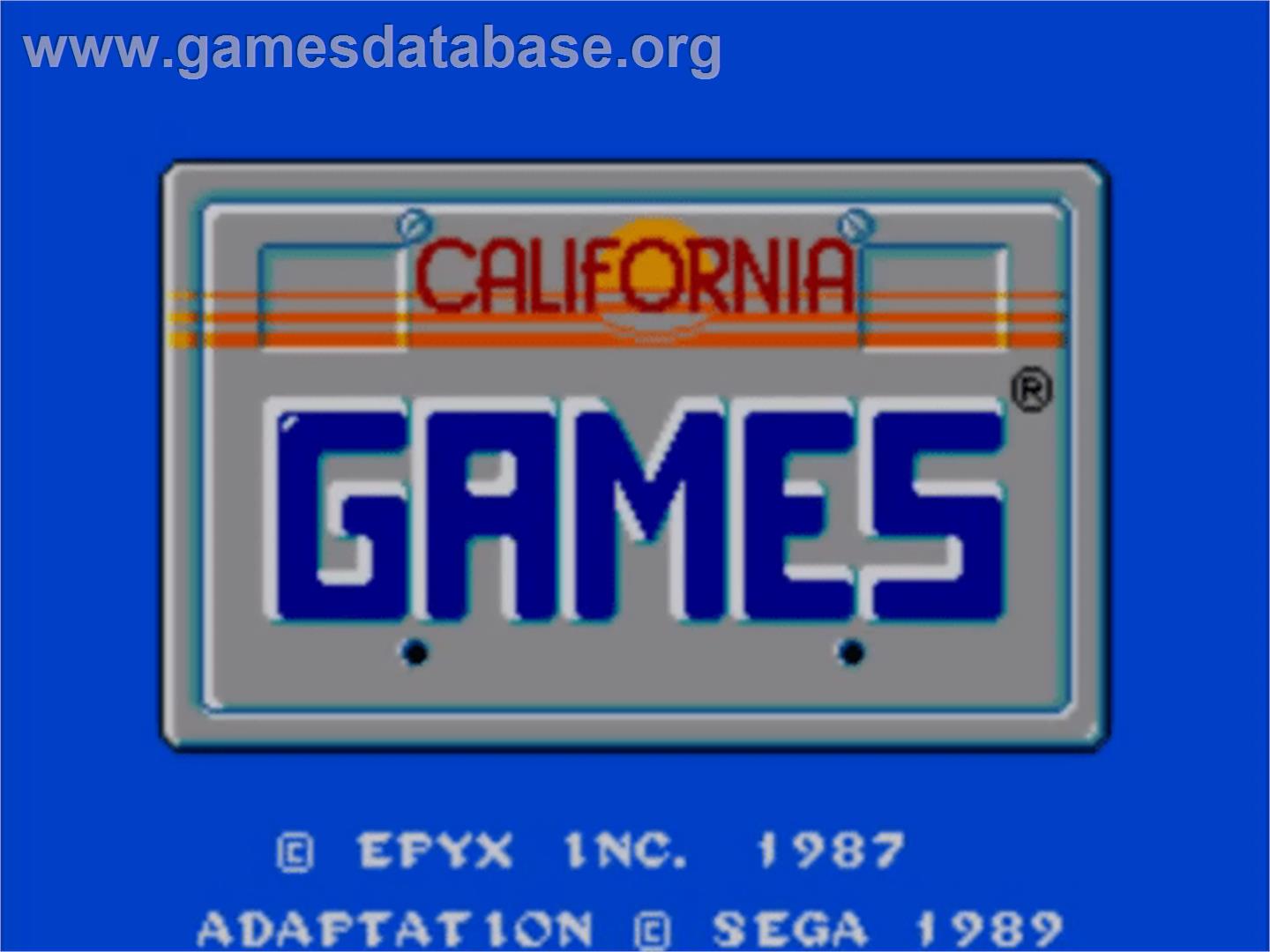 California Games - Sega Master System - Artwork - Title Screen