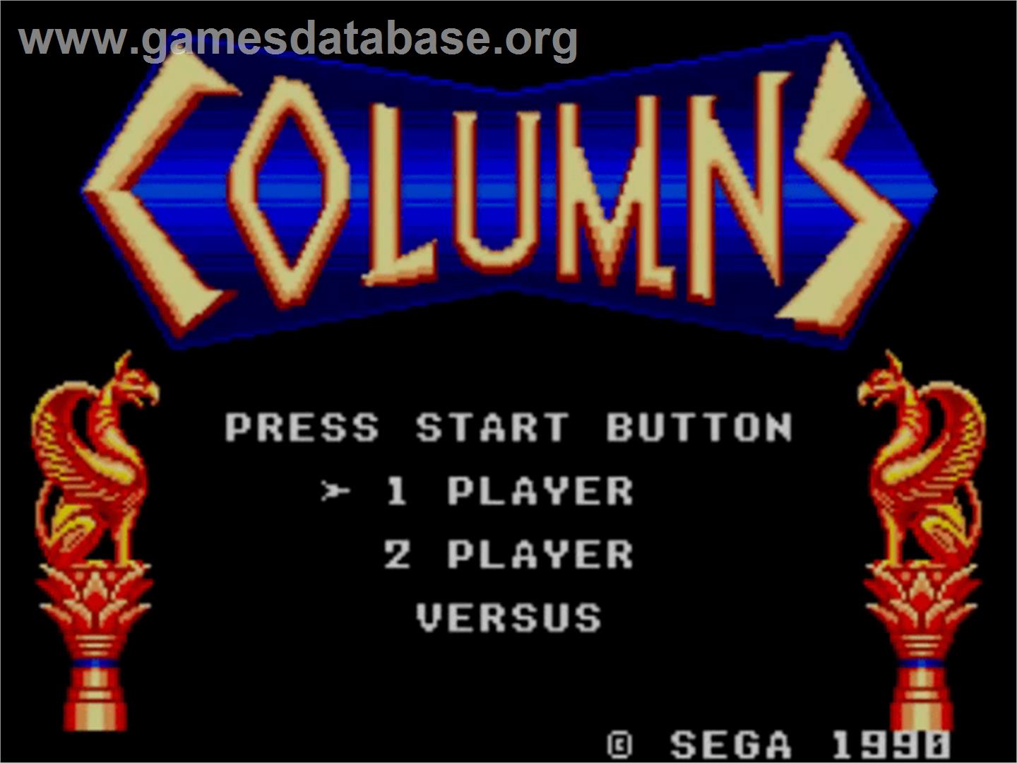 Columns - Sega Master System - Artwork - Title Screen