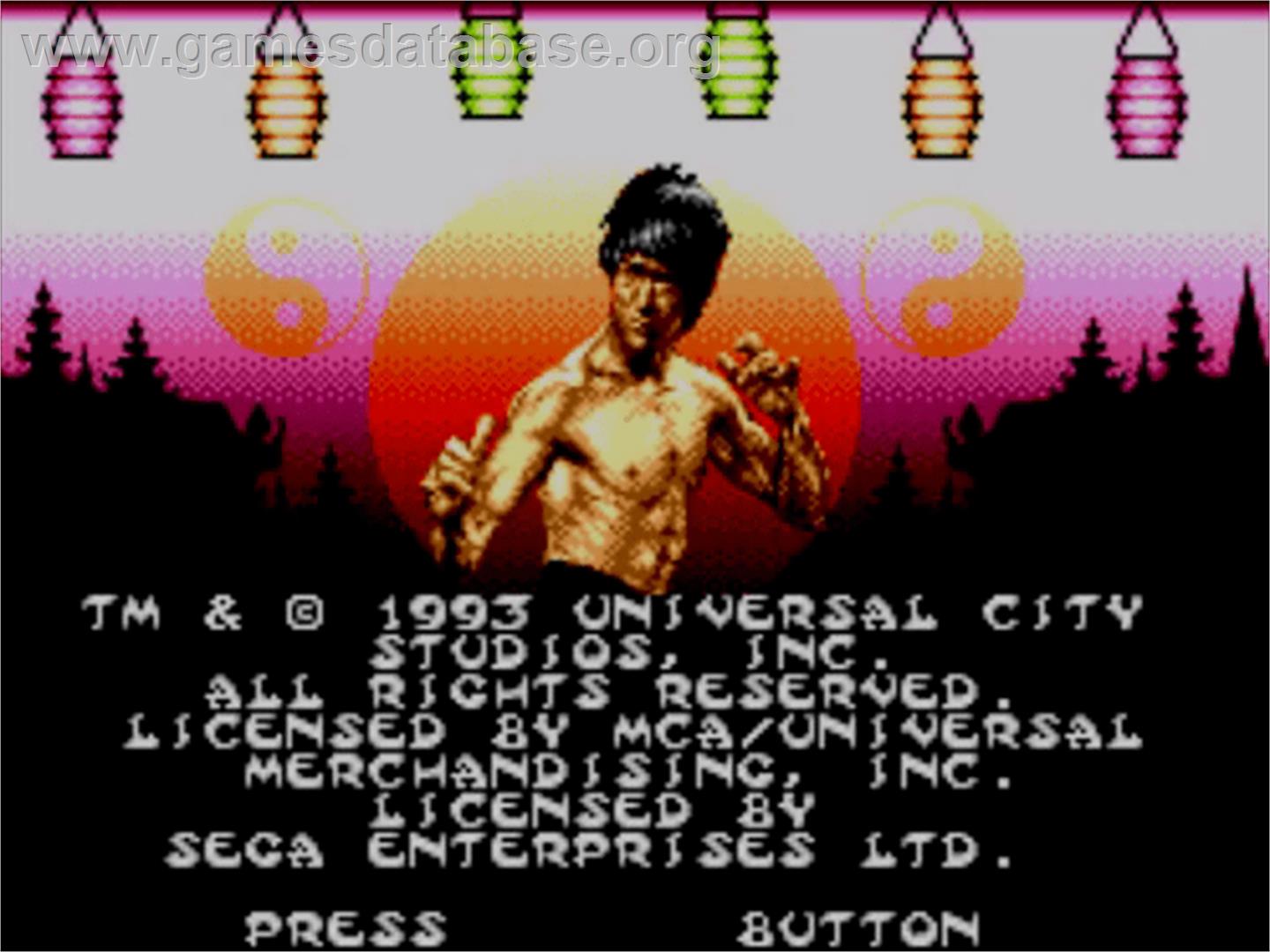 Dragon: The Bruce Lee Story - Sega Master System - Artwork - Title Screen