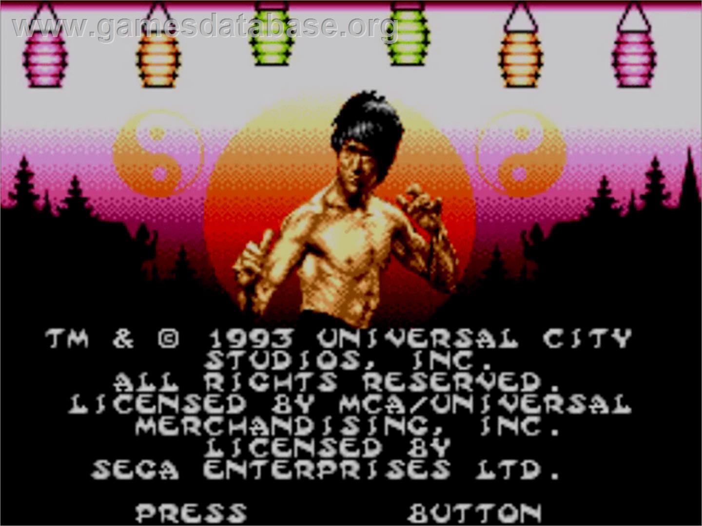 Dragon - The Bruce Lee Story - Sega Master System - Artwork - Title Screen